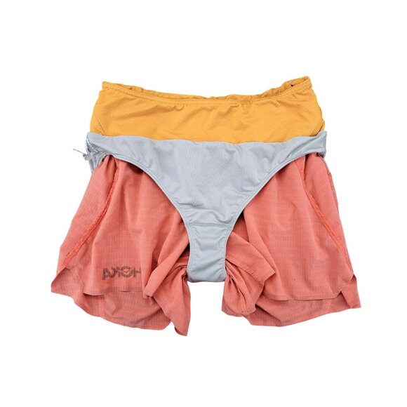 Hoka Glide Running Shorts 4" Orange Women Medium Zip Pocket Built In Liner - Picture 6 of 10